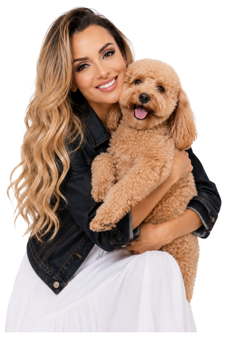Ambra Salvatore, fondatrice di Daily Healthy Pets, con il suo cane