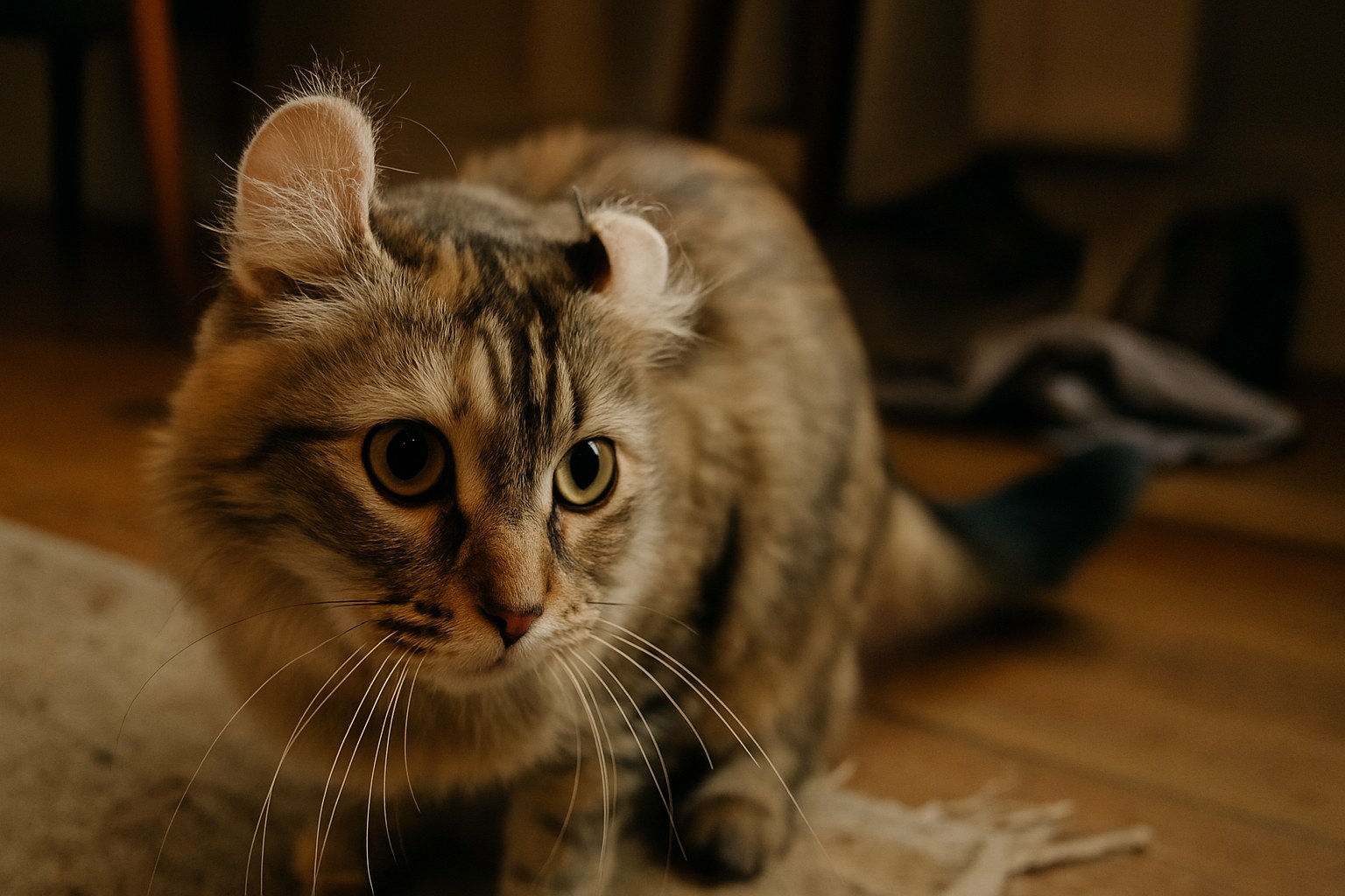 Gatto American Curl con orecchie ripiegate verso l'indietro