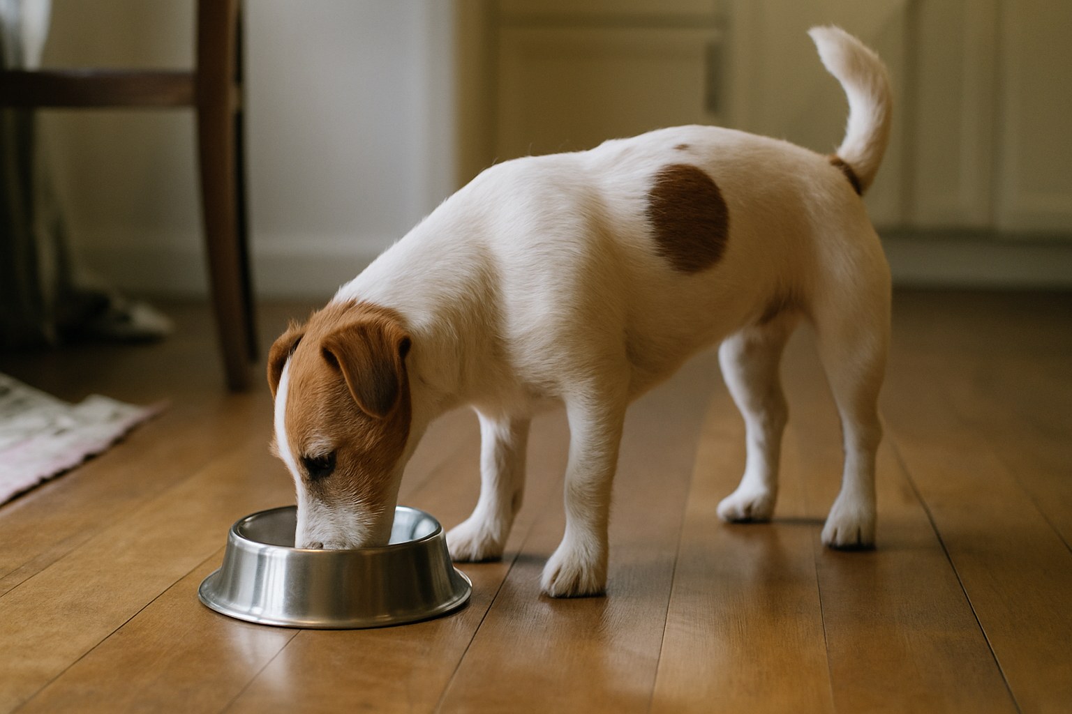 Ciotola con carne cruda fresca preparata per il cane