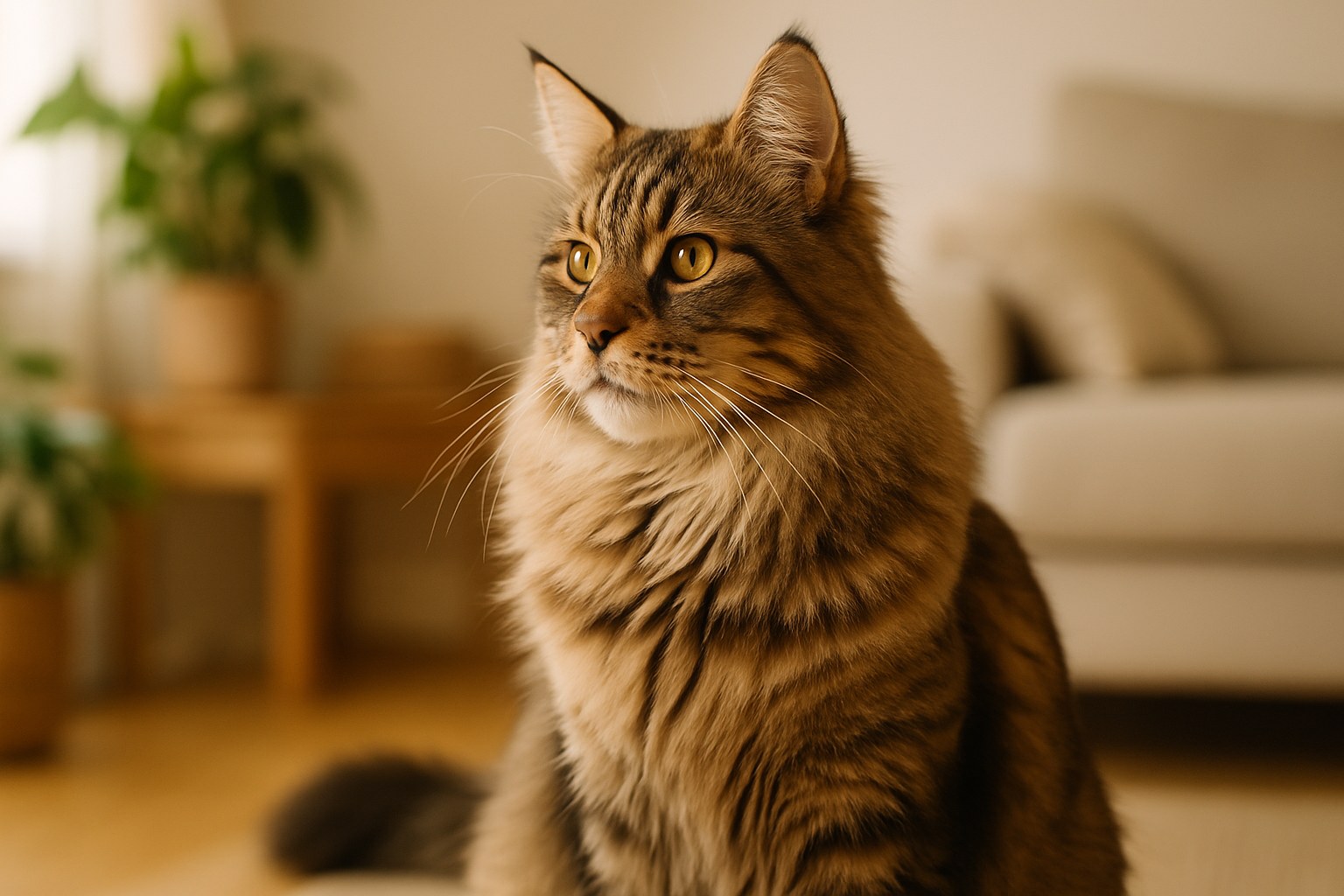 Maine Coon enorme accanto a un gatto domestico normale per confronto di taglia