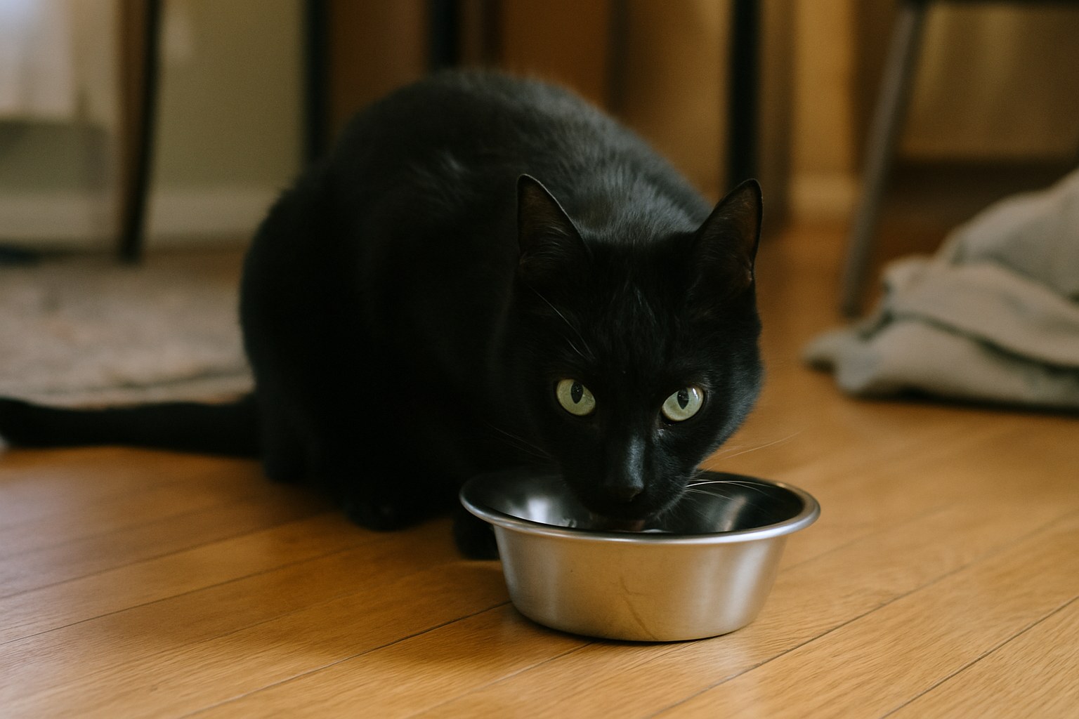Polvere di lievito di birra accanto a ciotola di un gatto