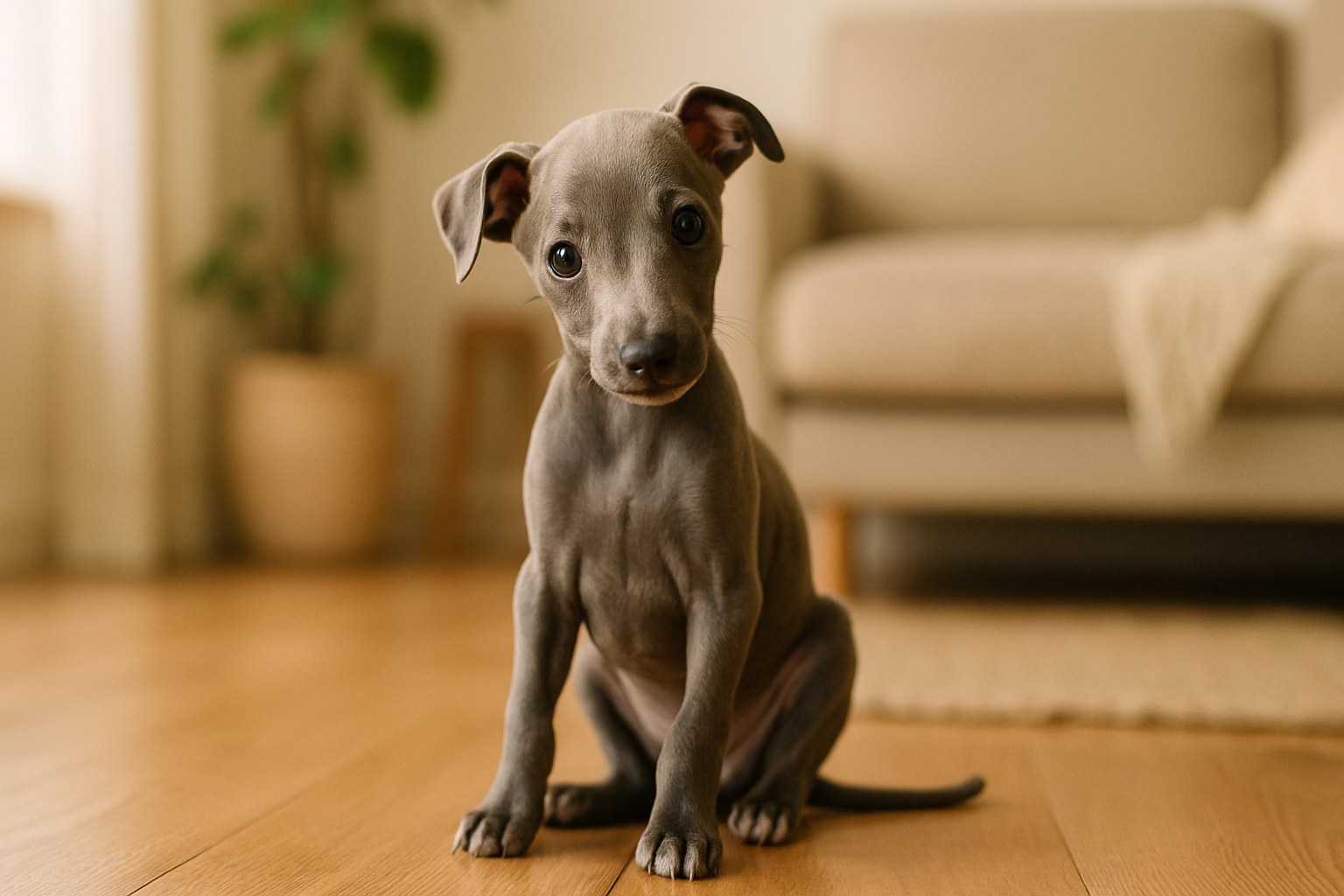 Angolo cane con cuccia, ciotole e giochi in salotto