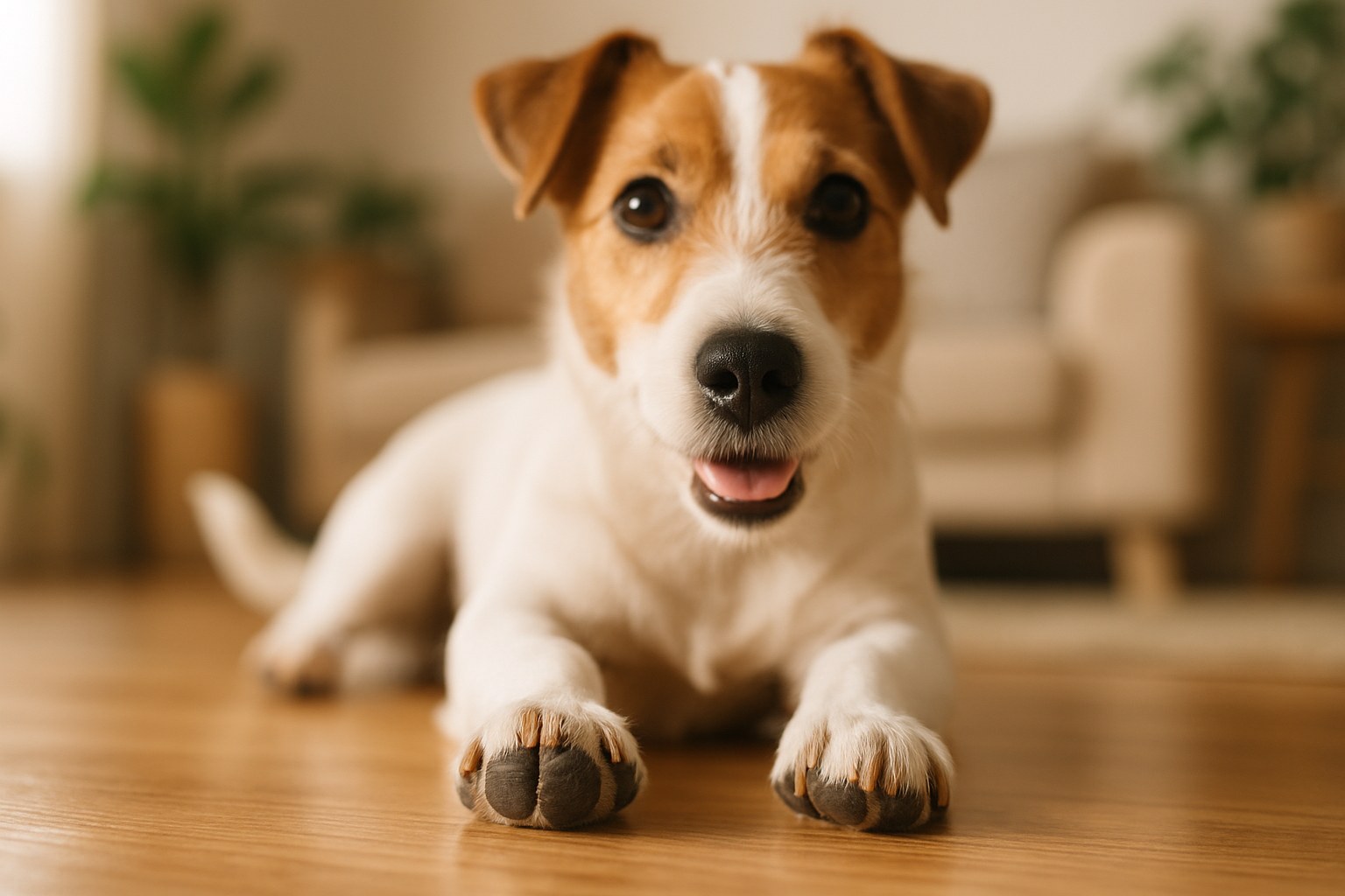 Mani che puliscono delicatamente le zampe di un cane con una salvietta umida