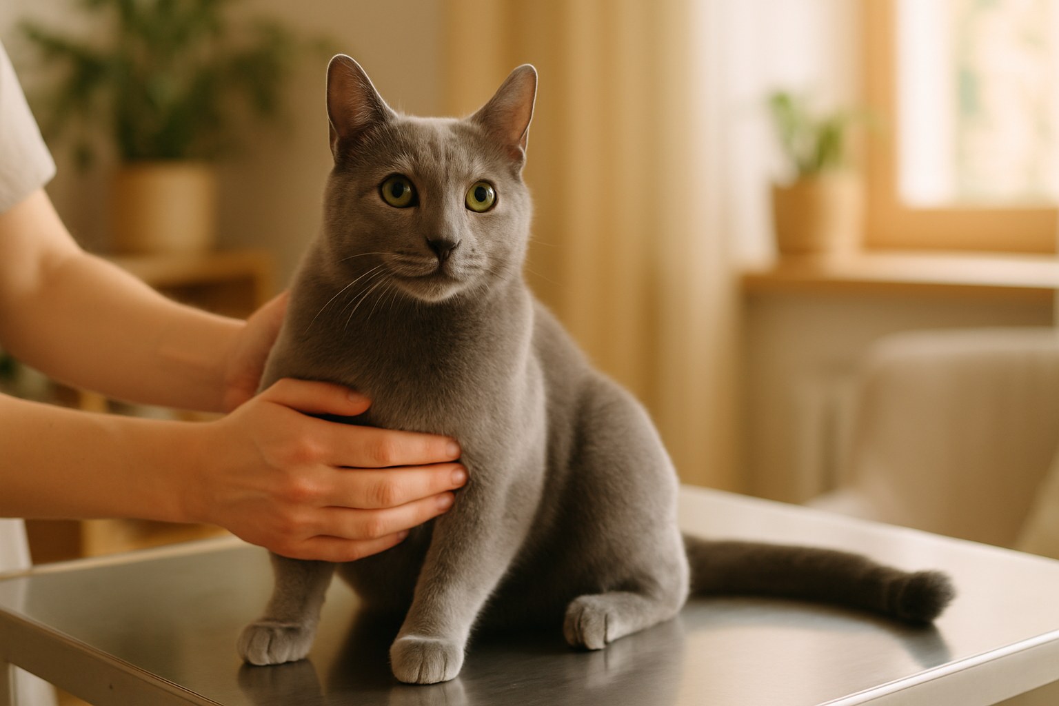 Gatto anziano dal pelo grigio che riposa al sole sul davanzale