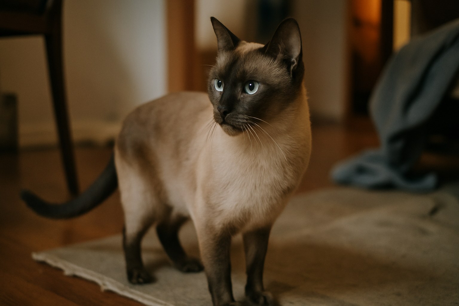 Gatto Tonkinese mink champagne con occhi acquamarina