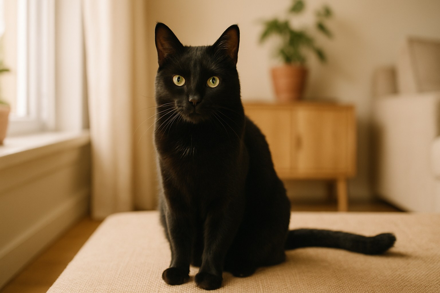 Gatto seduto tranquillo in un trasportino moderno di alta qualità